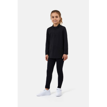 Camiseta de entrenamiento Horze Young Rider refrescante Emmie de manga larga Negro