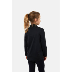 Camiseta de entrenamiento Horze Young Rider refrescante Emmie de manga larga Negro