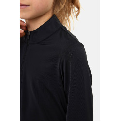 Camiseta de entrenamiento Horze Young Rider refrescante Emmie de manga larga Negro