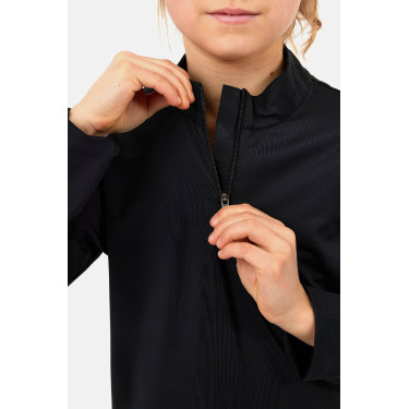 Camiseta de entrenamiento Horze Young Rider refrescante Emmie de manga larga Negro