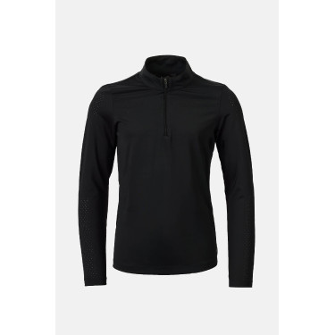 Camiseta de entrenamiento Horze Young Rider refrescante Emmie de manga larga Negro