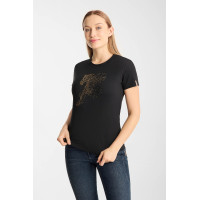 Camiseta Horze western Kathrin para mujer Negro