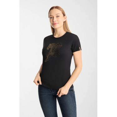 Camiseta Horze western Kathrin para mujer Negro