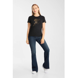 Camiseta Horze western Kathrin para mujer Negro