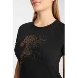 Camiseta Horze western Kathrin para mujer Negro
