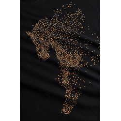 Camiseta Horze western Kathrin para mujer Negro