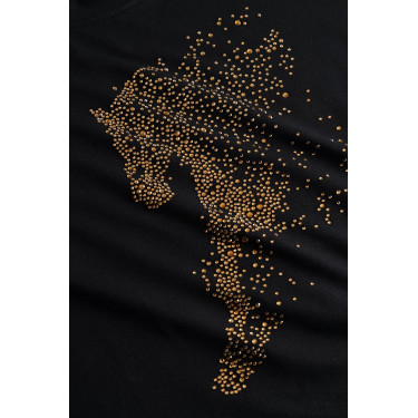 Camiseta Horze western Kathrin para mujer Negro