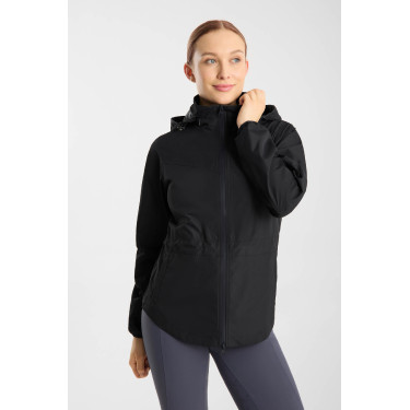 Chaqueta de equitación Horze Fiora ligera e impermeable para mujer Azul marino oscuro