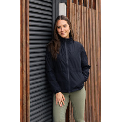 Chaqueta de equitación Horze Fiora ligera e impermeable para mujer Azul marino oscuro
