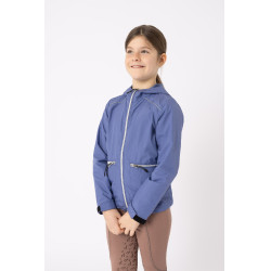 Chaqueta de concurso Horze forrada Yona para niño Mañana de terciopelo Azul