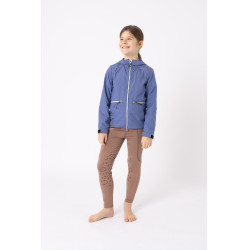 Chaqueta de concurso Horze forrada Yona para niño Mañana de terciopelo Azul