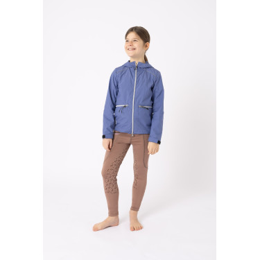 Chaqueta de concurso Horze forrada Yona para niño Mañana de terciopelo Azul