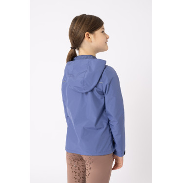 Chaqueta de concurso Horze forrada Yona para niño Mañana de terciopelo Azul