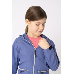 Chaqueta de concurso Horze forrada Yona para niño Mañana de terciopelo Azul