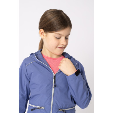 Chaqueta de concurso Horze forrada Yona para niño Mañana de terciopelo Azul