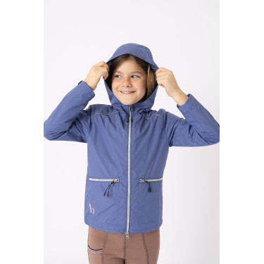 Chaqueta de concurso Horze forrada Yona para niño Mañana de terciopelo Azul