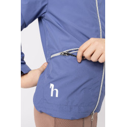Chaqueta de concurso Horze forrada Yona para niño Mañana de terciopelo Azul
