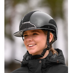 Casco de equitación Swing H24 Lady Spark Purpurina negra brillante