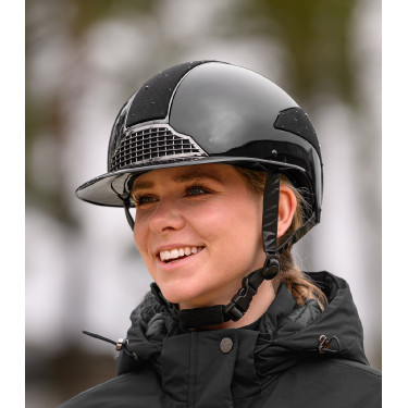Casco de equitación Swing H24 Lady Spark Purpurina negra brillante