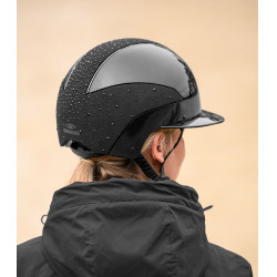 Casco de equitación Swing H24 Lady Spark Purpurina negra brillante