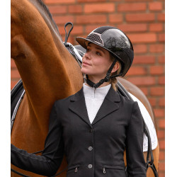 Casco de equitación Swing H24 Lady Spark Purpurina negra brillante