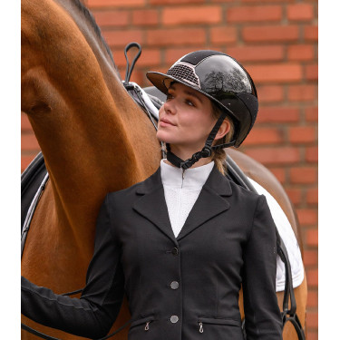 Casco de equitación Swing H24 Lady Spark Purpurina negra brillante