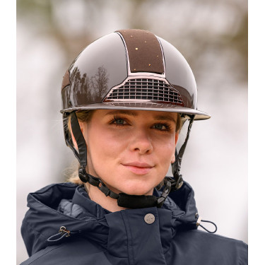 Casco de equitación Swing H24 Lady Spark Marrón brillante con purpurina Marrón Casco de equitación Swing H24 Lady Spark Marrón brillante con purpurina Marrón