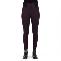 Leggings de equitación Euro-Star Athletic leanline FullGrip Rosa negra Burdeos
