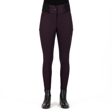 Leggings de equitación Euro-Star Athletic leanline FullGrip Rosa negra Burdeos