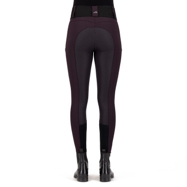 Leggings de equitación Euro-Star Athletic leanline FullGrip Rosa negra Burdeos