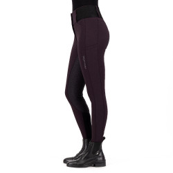 Leggings de equitación Euro-Star Athletic leanline FullGrip Rosa negra Burdeos