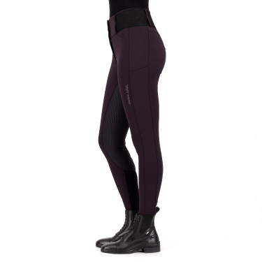 Leggings de equitación Euro-Star Athletic leanline FullGrip Rosa negra Burdeos