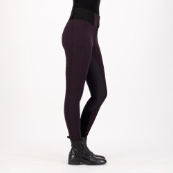 Leggings de equitación Euro-Star Athletic leanline FullGrip Rosa negra Burdeos