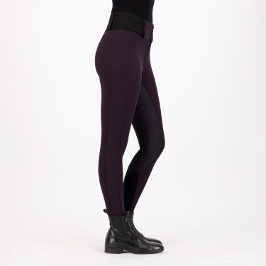 Leggings de equitación Euro-Star Athletic leanline FullGrip Rosa negra Burdeos