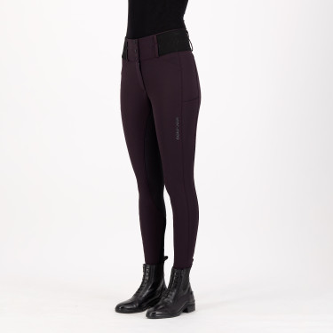 Leggings de equitación Euro-Star Athletic leanline FullGrip Rosa negra Burdeos