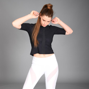 Camiseta de competición de malla flexible voladora Euro-Star Negro