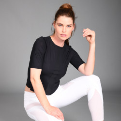 Camiseta de competición de malla flexible voladora Euro-Star Negro