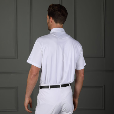 Camisa con lazada de cuello de hombre de manga corta Shires Aubrion Blanco