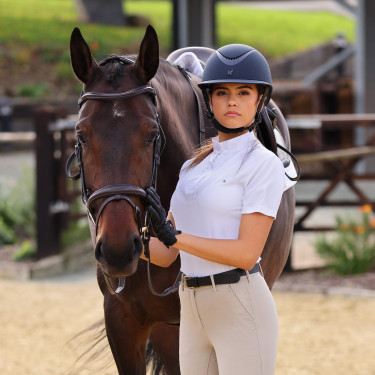 Camisa de concurso de manga corta Shires Aubrion Blanco