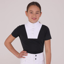 Camisa de concurso Optima MX joven jinete Shires Aubrion Negro