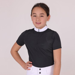 Camisa de concurso Optima Qx joven jinete Shires Aubrion Negro