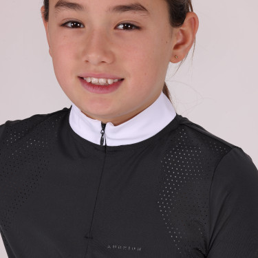 Camisa de concurso Optima Qx joven jinete Shires Aubrion Negro