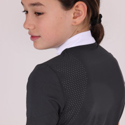 Camisa de concurso Optima Qx joven jinete Shires Aubrion Negro