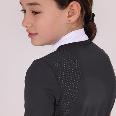 Camisa de concurso Optima Qx joven jinete Shires Aubrion Negro