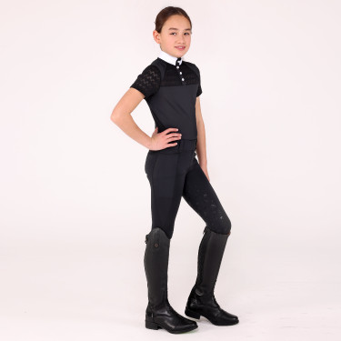 Camisa de concurso Optima Vx joven jinete Shires Aubrion Negro