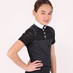 Camisa de concurso Optima Vx joven jinete Shires Aubrion Negro