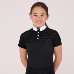 Camisa de concurso Optima Vx joven jinete Shires Aubrion Negro