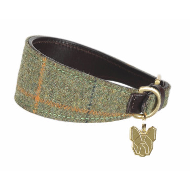 Collar de tweed para galgo Shires Digby & Fox Cuadros rojo / amarillo / azul Motifs