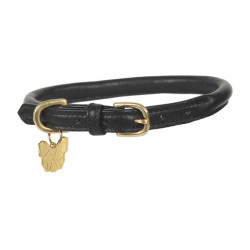 Collar redondo de cuero para perro Shires Digby & Fox Negro