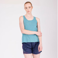 Camiseta sin mangas de algodón React Shires Aubrion Bruma Azul